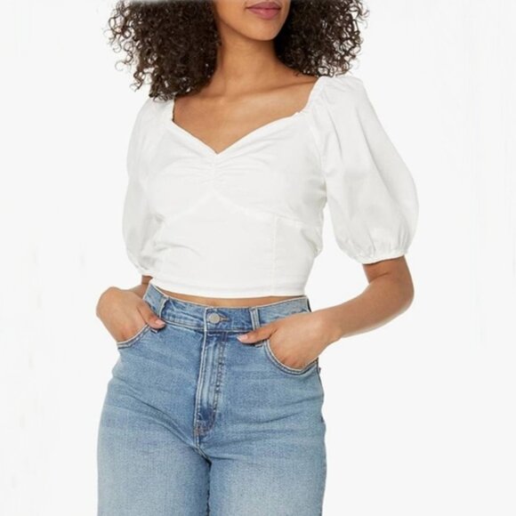 🎄The Drop Women's Annie Cap Sleeve Square Neck Fitted Rib Knit Top Large - Picture 7 of 8